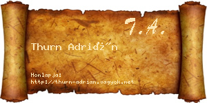 Thurn Adrián névjegykártya